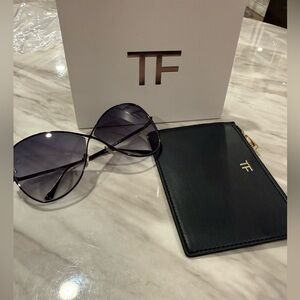 Tom Ford sunglasses and black leather pouch